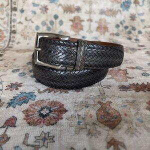Burberry Black Braided Leather Belt
